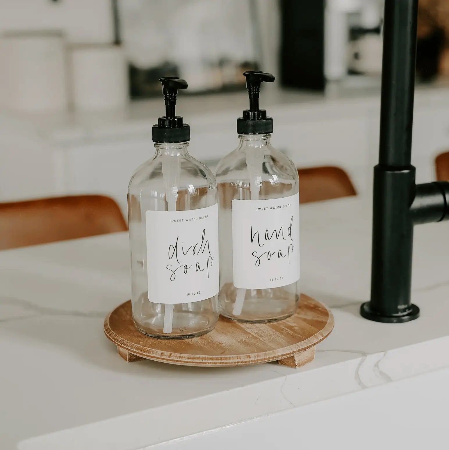 Wood Pedestal Stand - Black or Natural - Pop Of Modern