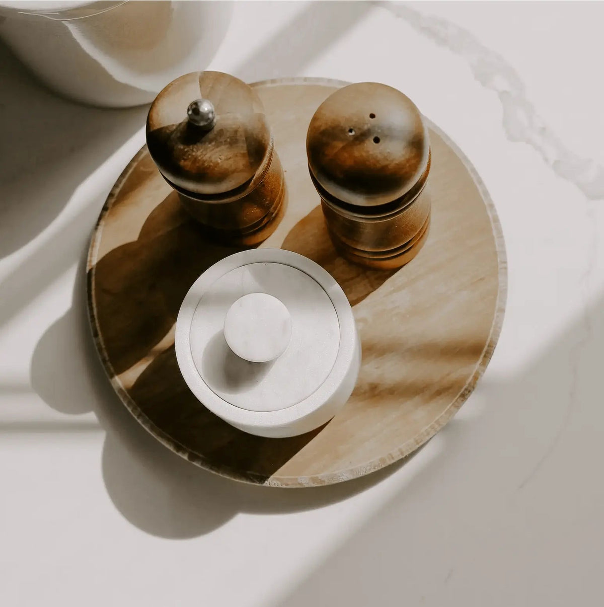 Wood Pedestal Stand - Black or Natural - Pop Of Modern