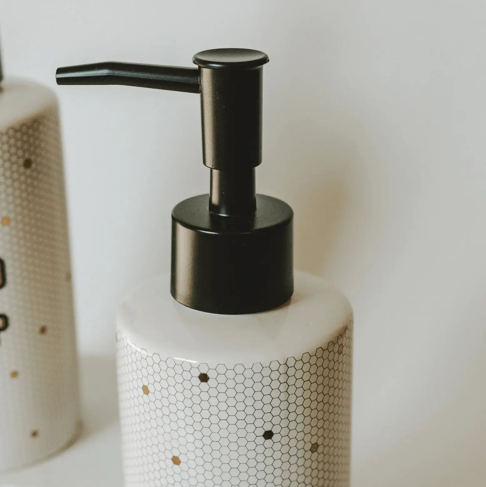 Honeycomb Tile Hand & Dish Soap Dispensers - White, Gold, Black