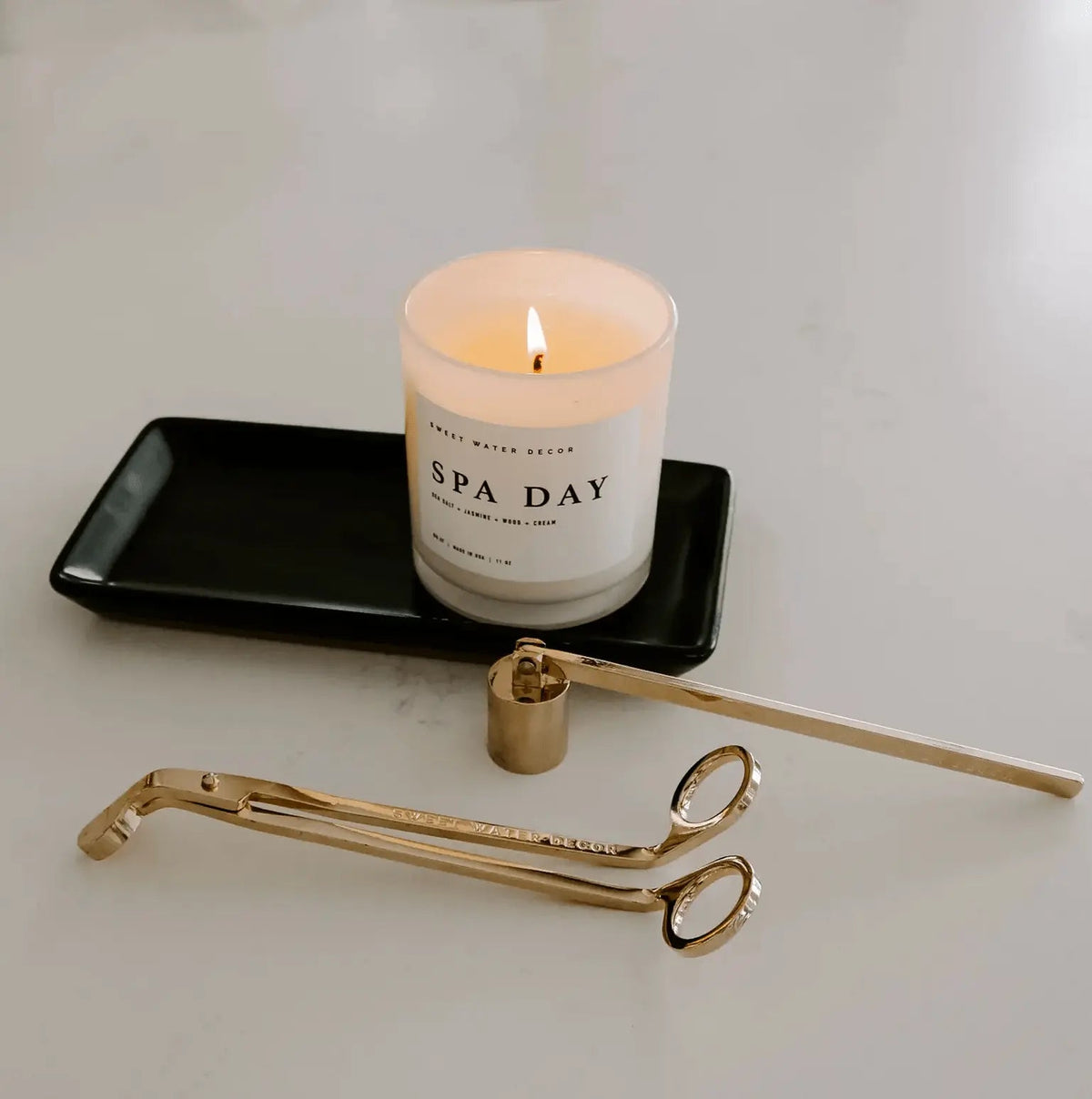 Stonewear Tray Black Stoneware Tray - Cream Speckled - Pop of Modern 