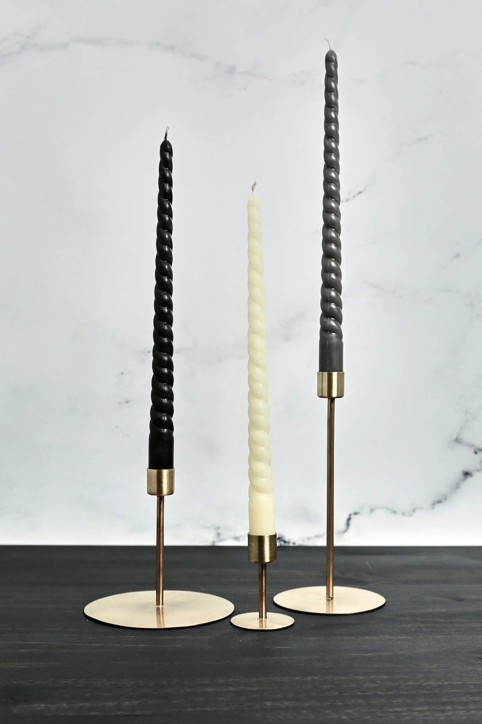 Pair of Twisted Taper Beeswax Candle - Ivory, Gray or Black - Pop of Modern