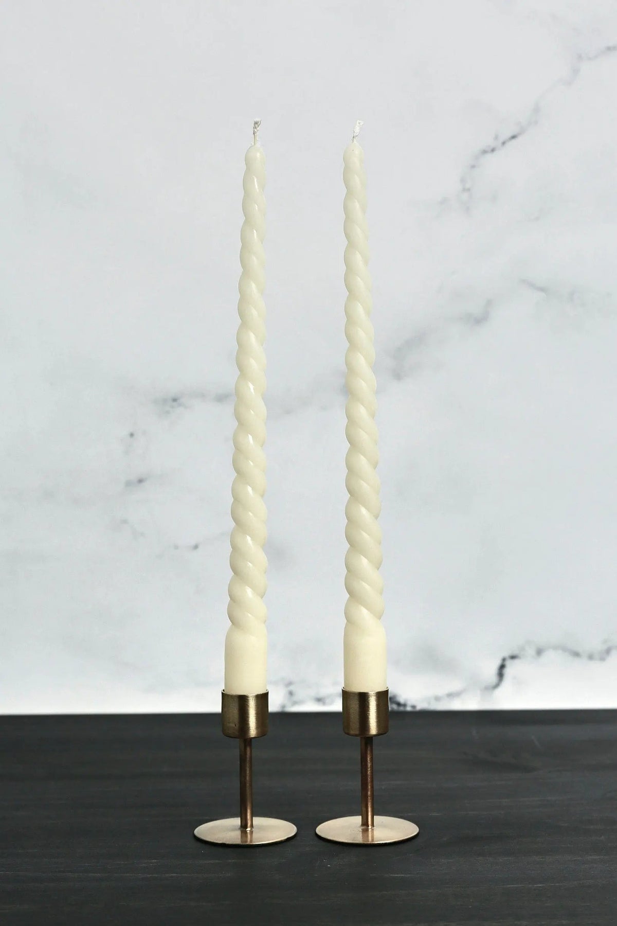 Pair of Twisted Taper Beeswax Candle - Ivory, Gray or Black - Pop of Modern