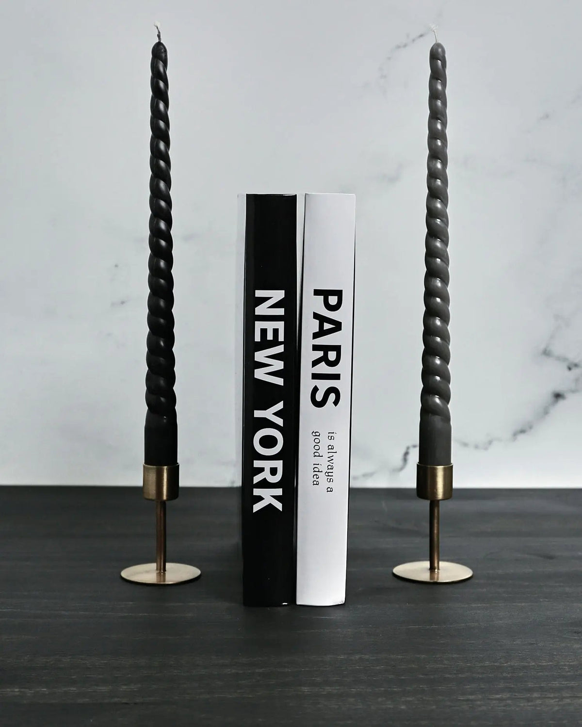 Pair of Twisted Taper Beeswax Candle - Ivory, Gray or Black - Pop of Modern