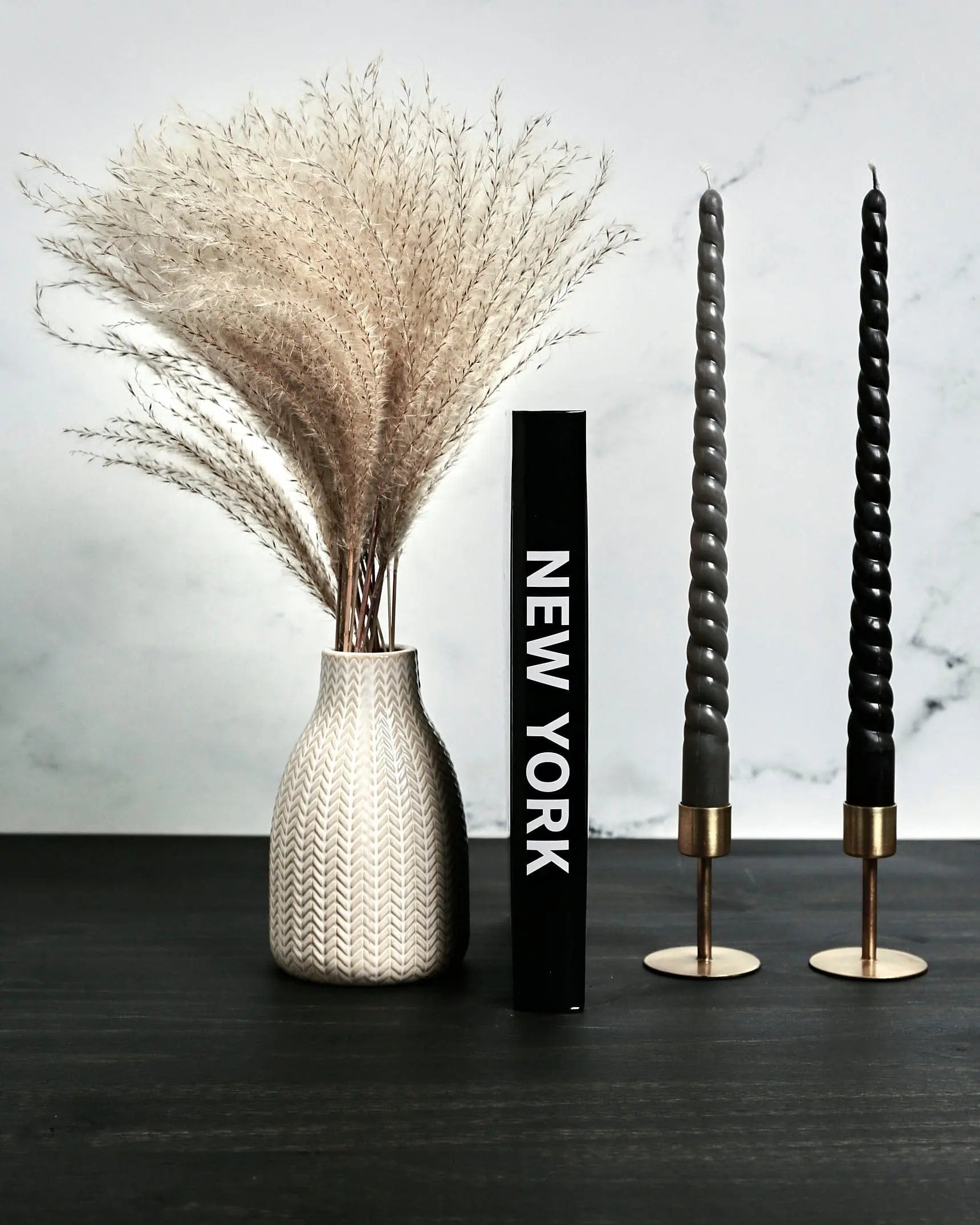 Pair of Twisted Taper Beeswax Candle - Ivory, Gray or Black - Pop of Modern