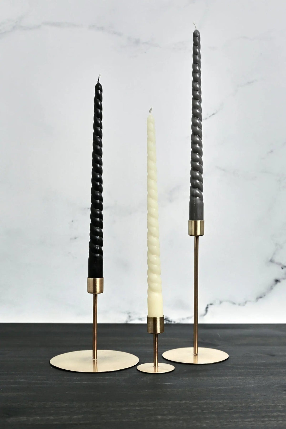 Pair of Twisted Taper Beeswax Candle - Ivory, Gray or Black - Pop of Modern