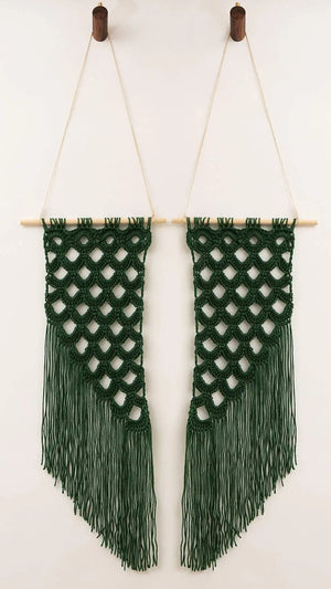 Luxe by linda wall hangings Emerald Luxe Wall Hangings - Looped & Fringed