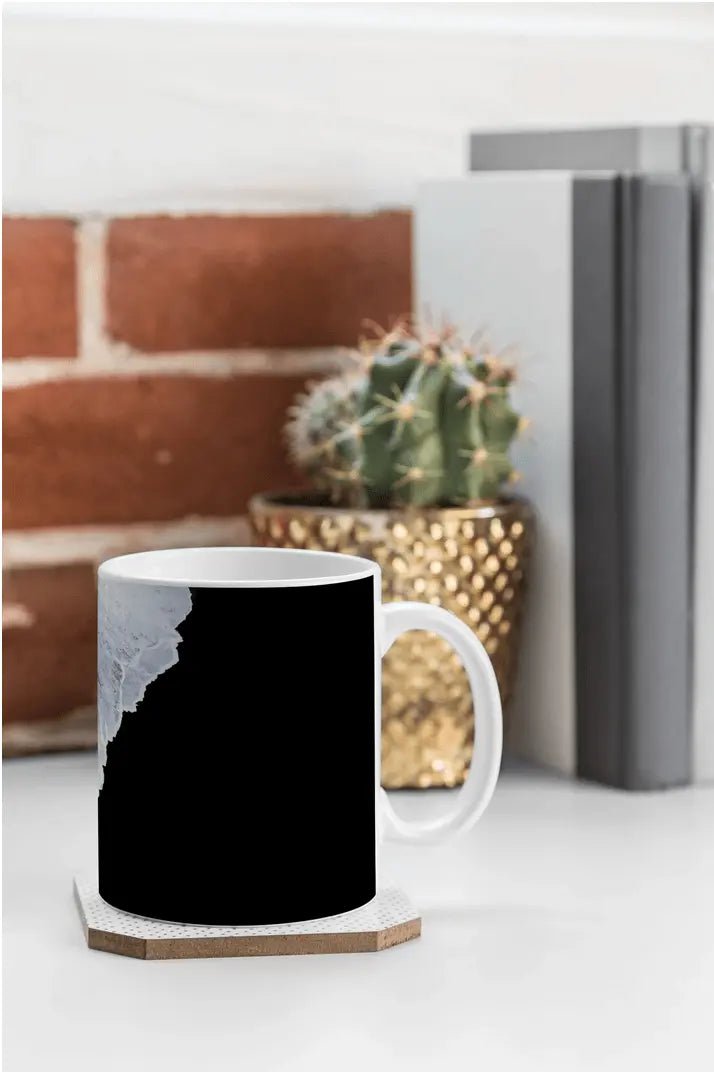 Coffee Mugs Waves Crashing on a Black Sand Beach - Pop of modern